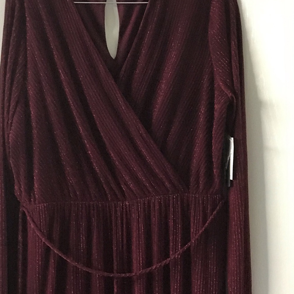 Burgundy metallic jump suit